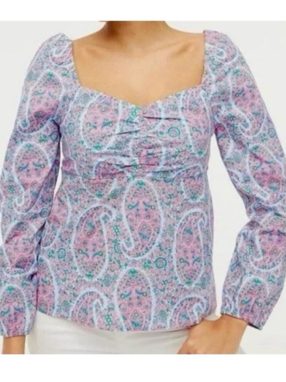J. Crew Long-Sleeve Sweetheart Top